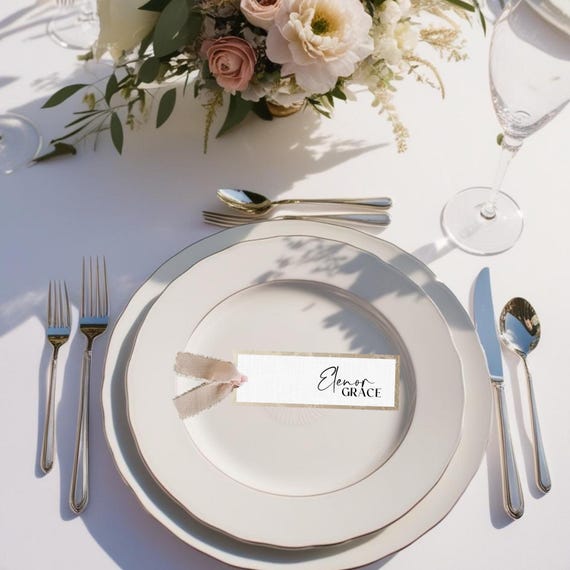 Custom Double Layer Name Tags | Modern Wedding Place Cards | Personalized Printed Name Cards, Minimalist Menu Name Tags | Seating Cards