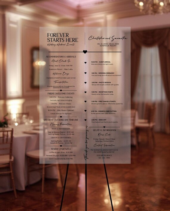 Wedding Weekend Itinerary Sign Template, Welcome Sign Printable, Wedding Timeline Poster, Wedding Schedule Sign, Destination Wedding Sign