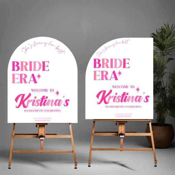 Bride Era Retro Welcome Sign | Editable Bachelorette Party Poster, 70s-Inspired Bridal Shower Decor, Bride to Be Sign, Vintage Wedding Arch