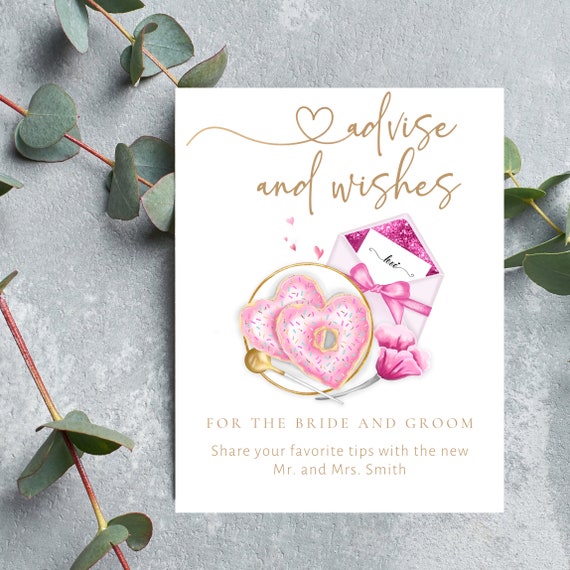 Editable Love Bridal Shower Advice and Wishes Template | Wedding Love Sign | Personalized Bridal Shower Gathering Decoration, Print, Digital
