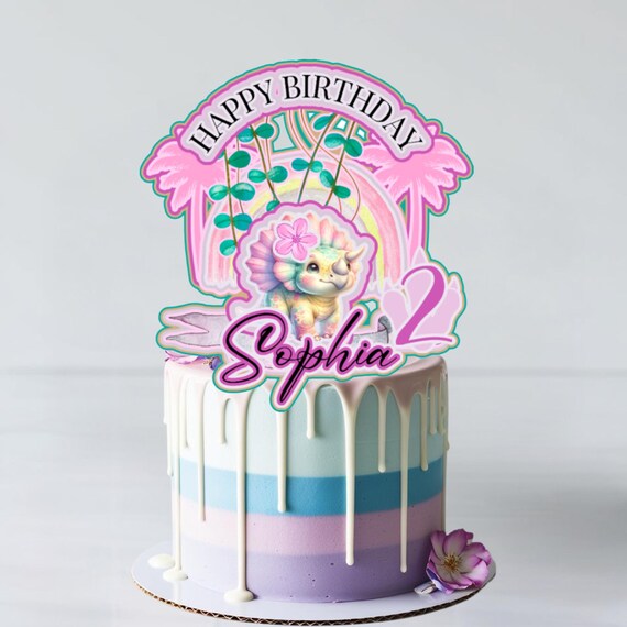 Pastel Dinosaur Birthday Cake Topper | 3D Dinosaur Cupcake Toppers | Cute Dino Party Decorations | Kids Dinosaur Birthday Party Decor