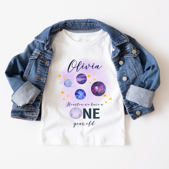 Space Birthday Shirt, Purple Galaxy Birthday Party T- Shirt, Houston We Have a One Year Old Tee, Stars Birthday Sweatshirt, #SBP