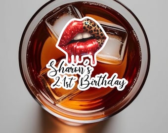 Adornos comestibles de labios rojos para cócteles, bebidas y postres. Adornos personalizados para fiestas de cumpleaños, día de San Valentín y noches de chicas.