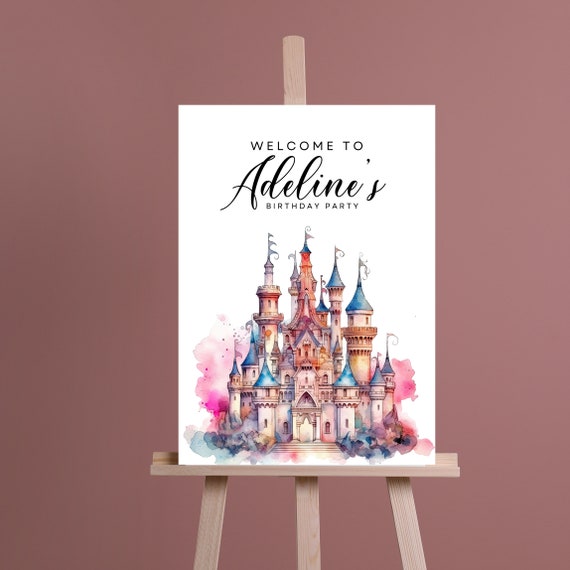 Editable Princess Birthday Welcome Sign Template - Printable & Customizable - Birthday Party Decor - DIY Princess Party Decor