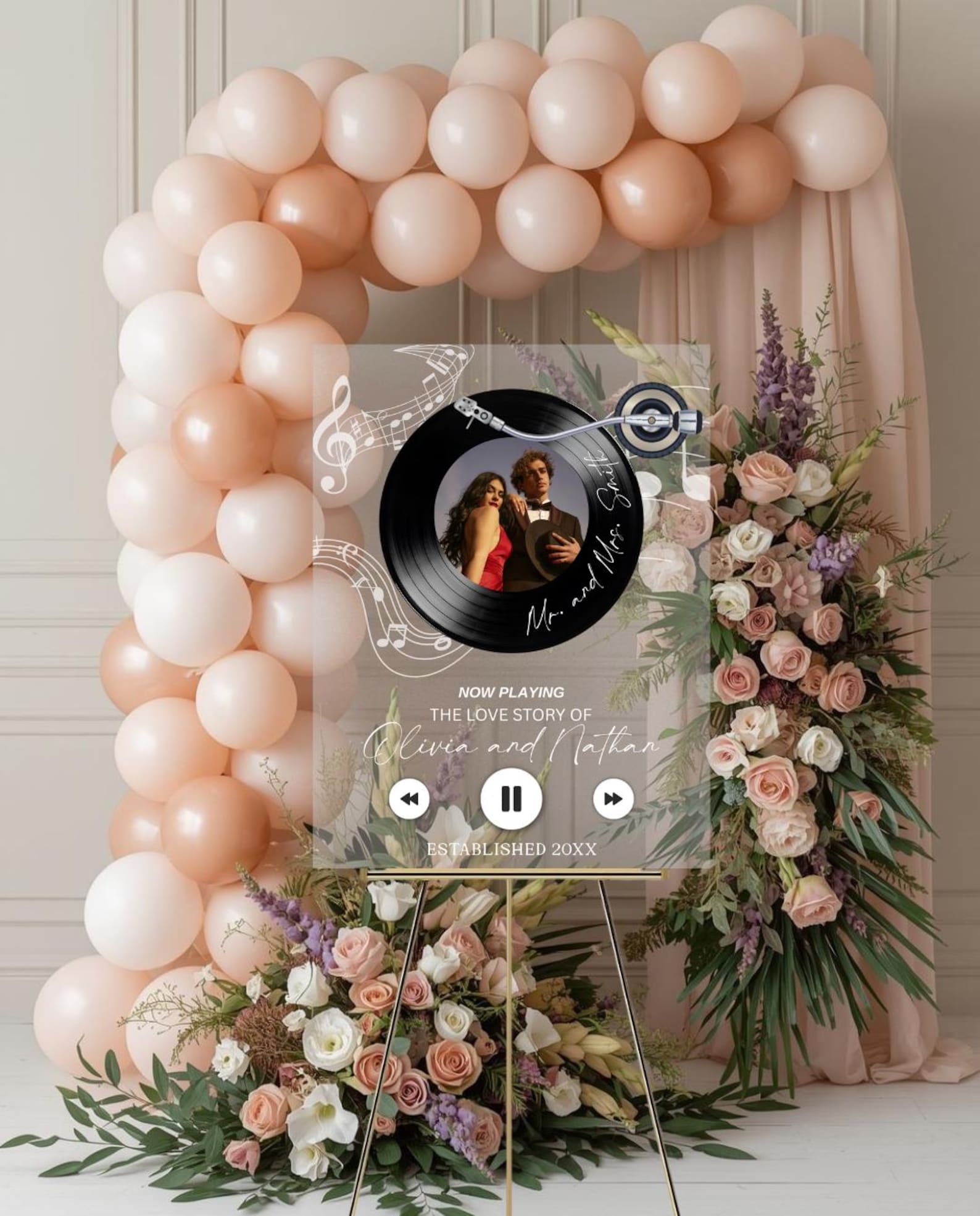 Custom Vinyl Record Wedding Welcome Sign | Acrylic Photo Welcome Sign ...