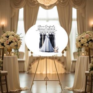 Benutzerdefiniertes Brautjungfern-Zeichen mit Braut & Brautjungfer Kleid | Ovales Hochzeitsmorgenschild | Personalisierte immer bereit Raum Andenken Beschilderung