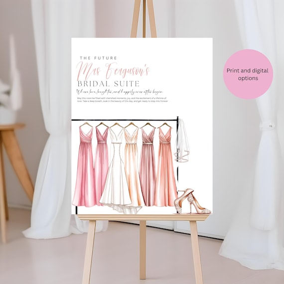 Bridal Suite Sign | Elegant Wedding Room Decor | Custom Bride’s Room Door Sign | Personalized Wedding Day Keepsake