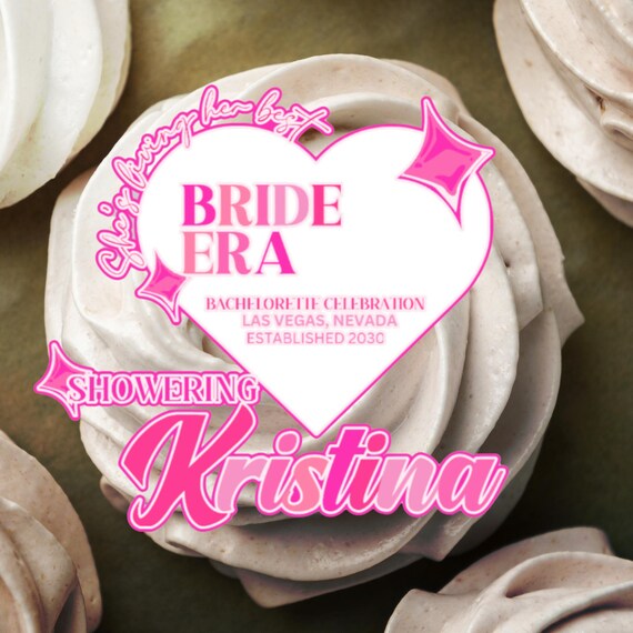 Bride Era Retro Cake Topper - Edible 70s-Inspired Bachelorette Party Decor, Bride to Be Vintage Bridal Shower Topper, Retro Wedding Cake