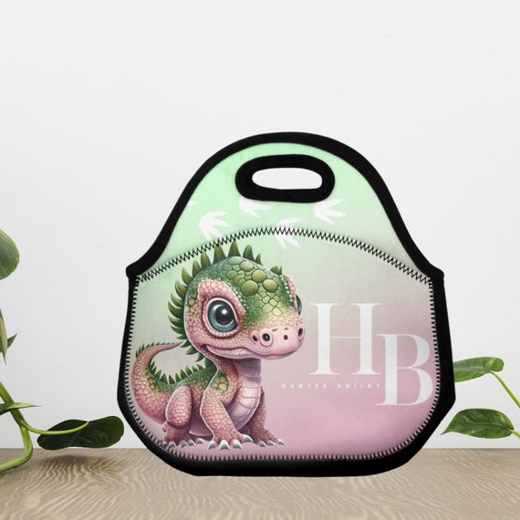 Personalized Insulated Lunch Bag for Kids, Dinosaur Theme, Back to School Lunch Tote, Custom Name Bag, #LNCH