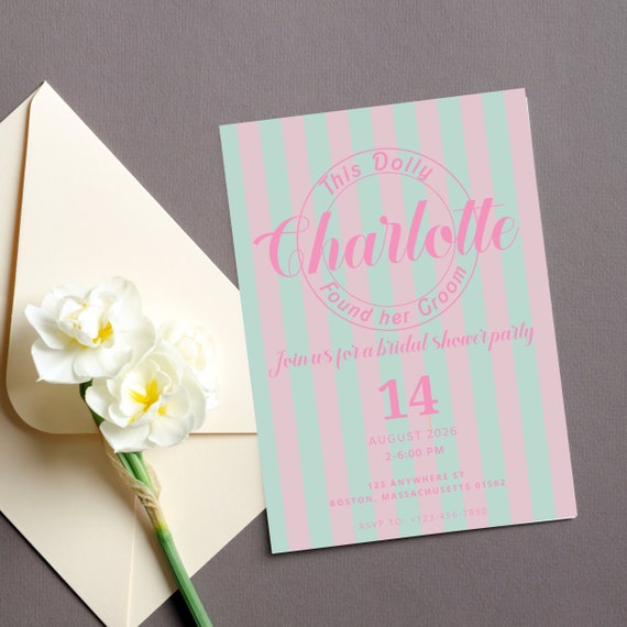Pink Stripes Bachelorette Invitation, Bachelorette Invitation, Bach Party Supplies, Party Bachelorette, Bride to be, Wedding party, #BST