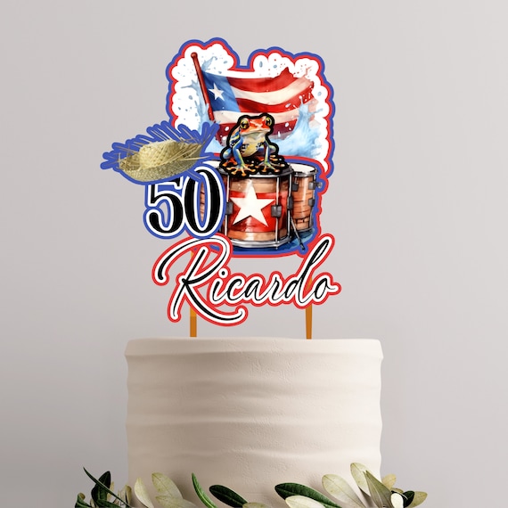 Custom Handmade Personalized Puerto Rico 3D Cake Topper Birthday Parties - Unique Decor, Puerto Rican Gift, Customizable Keepsake