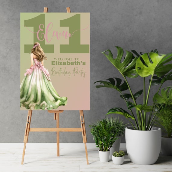 Princess Birthday Welcome Sign Template, Editable Canva Girl Birthday Party Poster, Pink Princess Welcome Board, Printable Party Decor