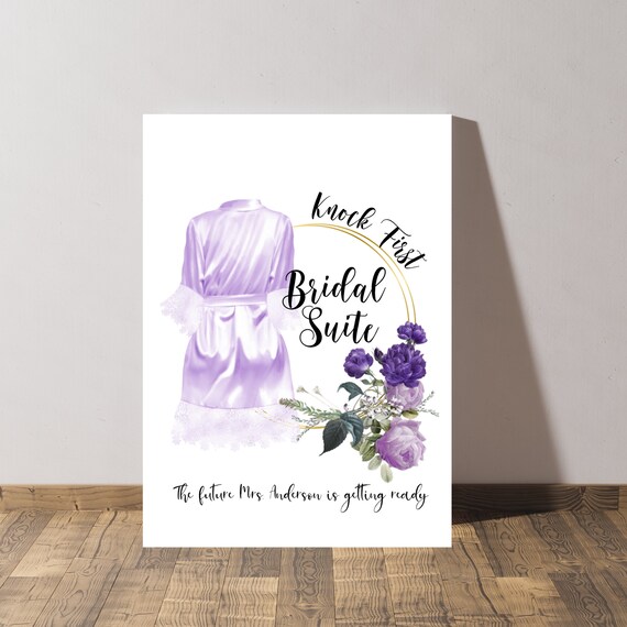 Bridal Suite Knock First Wedding Sign, The Bride is Getting Ready Banner, Brides Dressing Room Signs, Personalized Banners, #WBS
