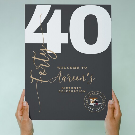 Fast Cars and Cigars Birthday Welcome Sign Template, Cigar Party Banner, Printable Fast Cars Birthday Signs, Cars and Cigars Decor