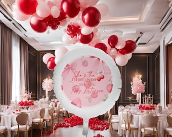 Custom Cherry on Top Balloon | 22" Helium Bridal Shower Balloon Decor | Birthday Party Balloon | Unique Party Decoration | Event Balloon