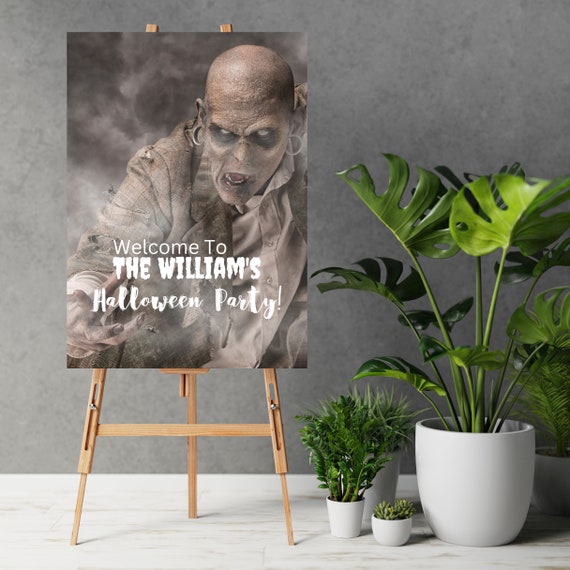 Spooky Halloween Welcome Sign, Editable Gothic Party Signs, Horror Banner,  Scary Printable Banners for a Hauntingly Stylish Celebration