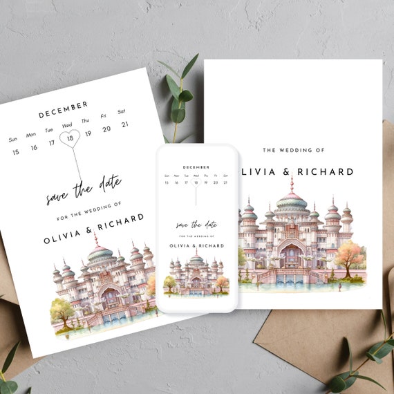 Fairytale Castle Wedding Printable Save The Date Invitation, Princess Wedding Invitation Template, Happily Ever After Editable Party Invite