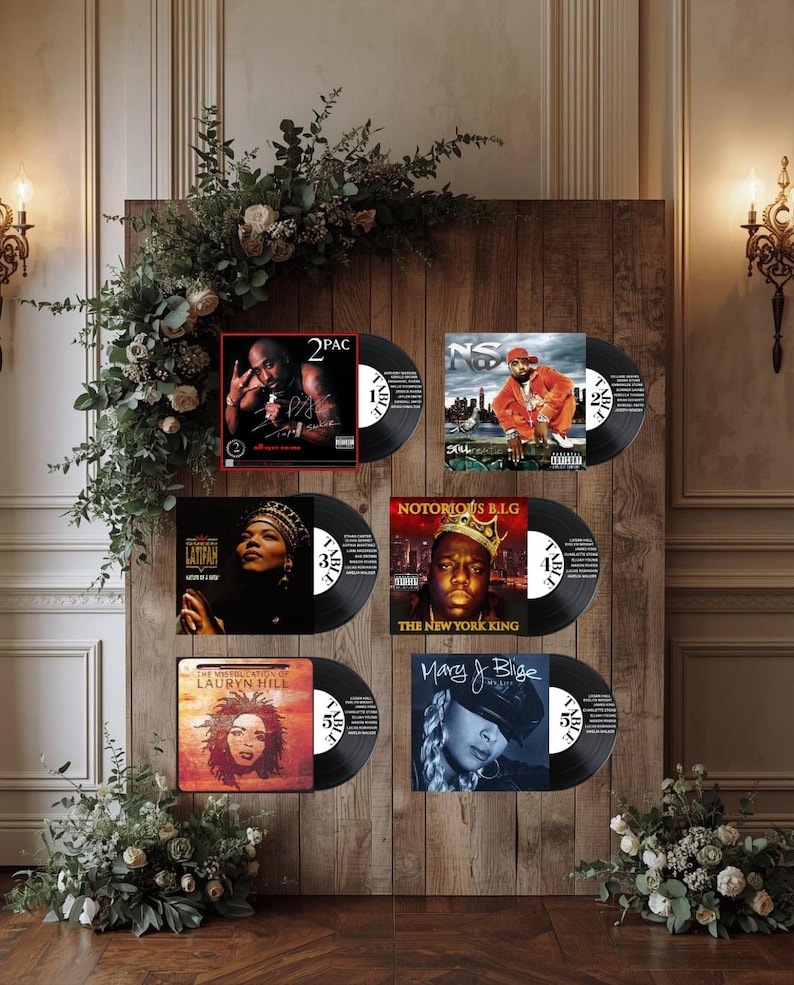 Album Table Numbers Vinyl Record Seating Chart Table Numbers, Custom Records With Guest ...