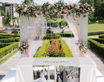 Custom Photo Table Runner – Personalized Wedding Table Décor or Business Branding | Printed Fabric Table Runner with Your Images or Logo