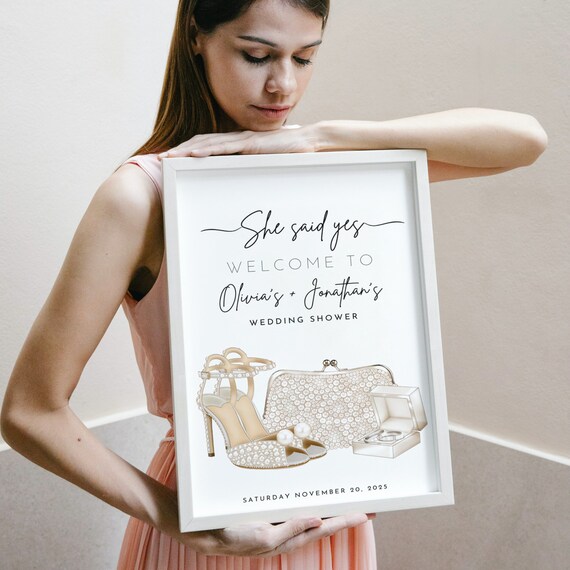 Tying The Knot Welcome Sign, Bride To Be Banner, Bridal Shower Printable Template, She Said Yes Custom Signs, Print and Digital