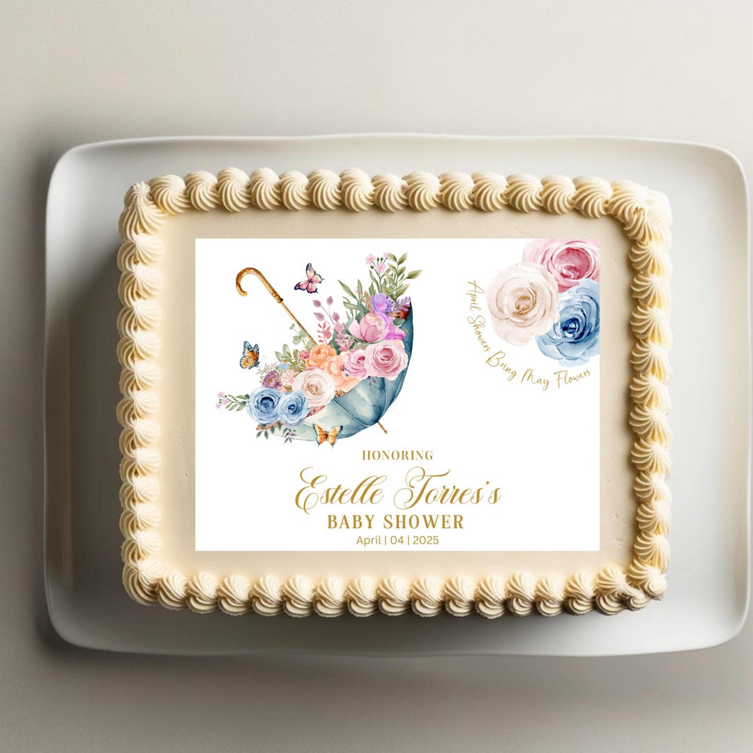 April Topper April Showers Baby Shower Cake Topper - Floral Butterfly Cupcake ...