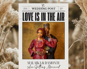 Custom Wedding Newspaper with Photo & Story – Personalized Wedding Keepsake Print or Digital Download, Unique Newspaper Wedding Program
