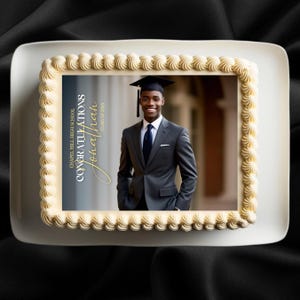 Custom Photo Graduation Cake Topper 2025 | Personalized Cake Topper | Graduation Party Decor | Class of 2025 Graduate Cake Decoration