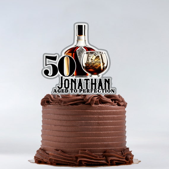 Custom Handmade Personalized Whiskey Aged To Perfection 3D Cake Topper Birthday Parties - Unique Decor, Whiskey Lover Gift, Custom Keepsake