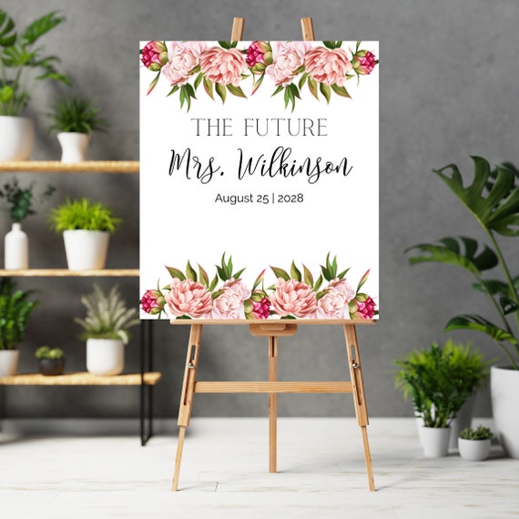 Personalized Bridal Shower Backdrop, Future Mrs. Wedding Banner, Custom Floral Bridal Tapestry, Engagement Announcement Sign, Photo Booth
