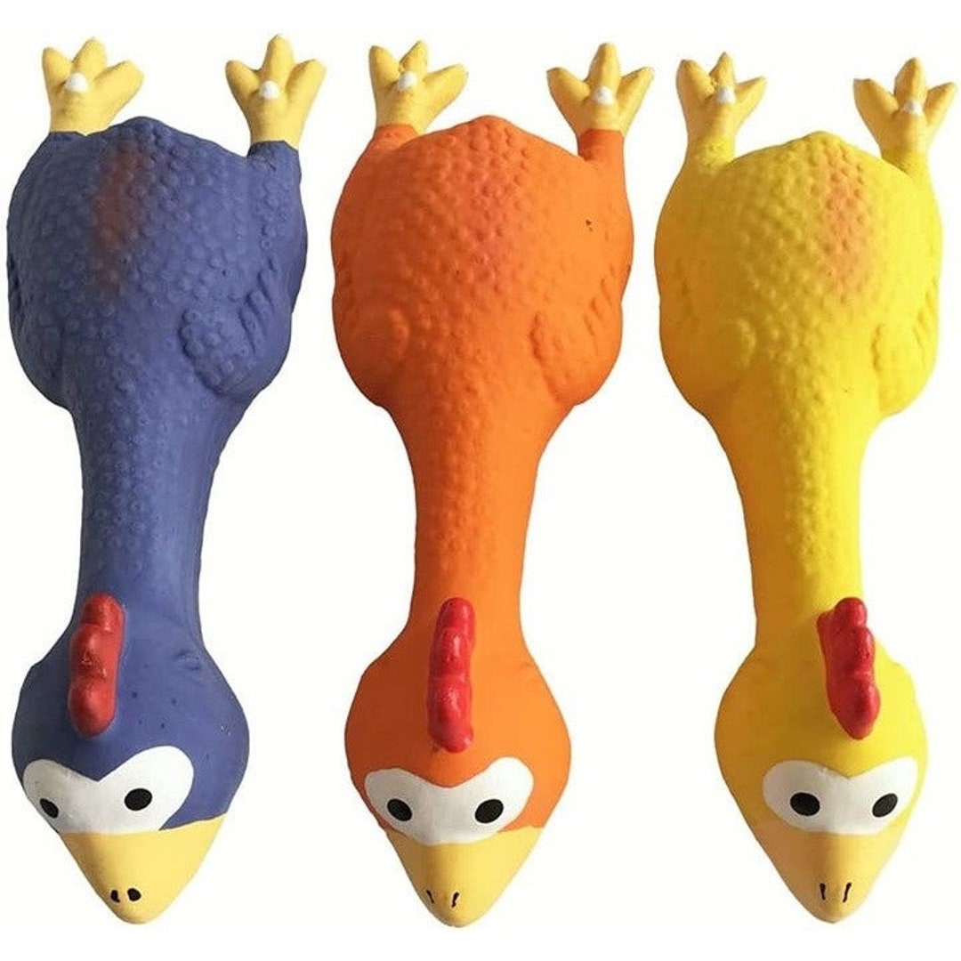 Rubber Chicken Dog Toys 3 Pack Etsy