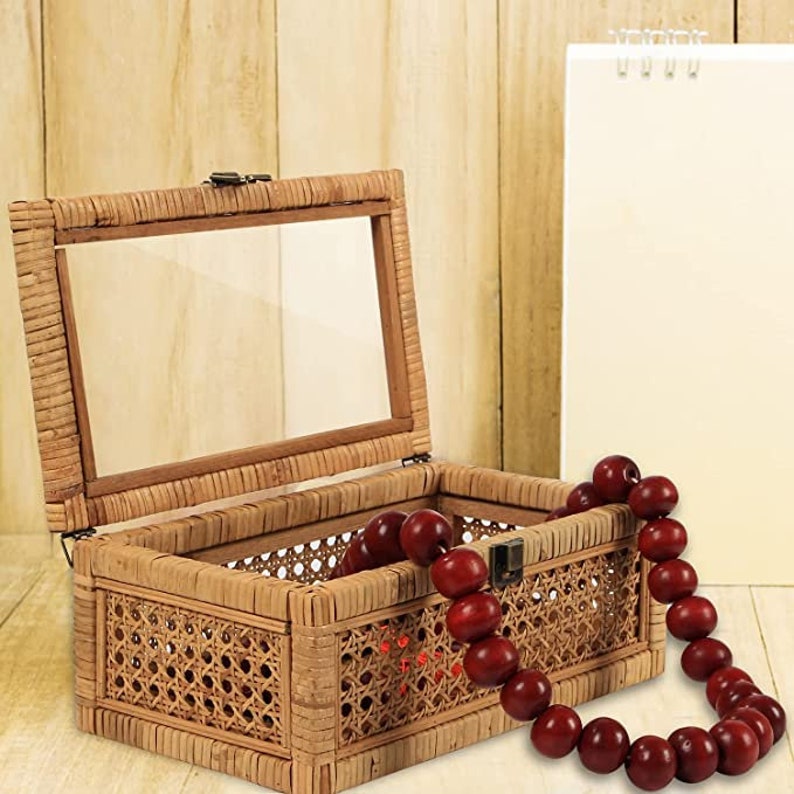 Rectangular Rattan Box With Lids Etsy