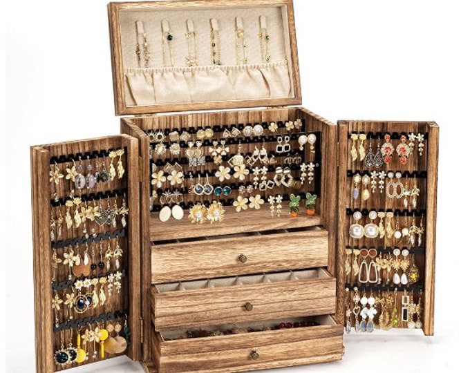 Jewelry Organizer, Jewlery Box, Earring Holder Stand, Earring Organizer, Earring Stand, Jewelry Display for Necklace Earring Ring Bracelet