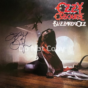Réimpression d&#39;Ozzy Osbourne signée Blizzard of Ozz couverture de l&#39;album 12 x 12 affiche photo