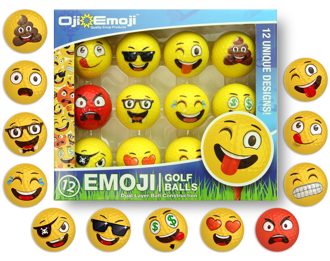 Ojiemoji Premium Emoji Golf Balls, Unique Professional Practice Golf