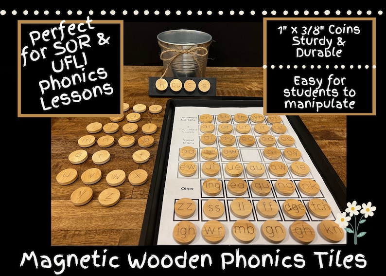 Wooden Phonics Letter Tiles for UFLI Word Boards Etsy