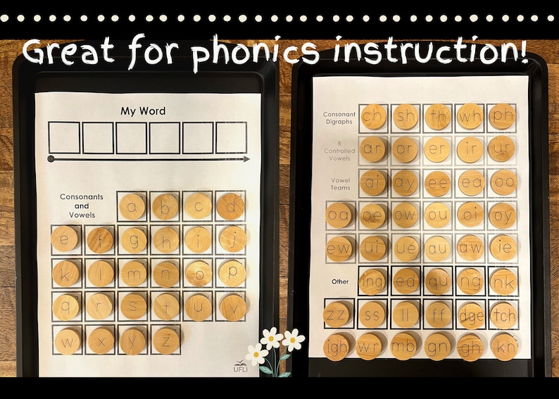 Wooden Phonics Letter Tiles for UFLI Word Boards Etsy