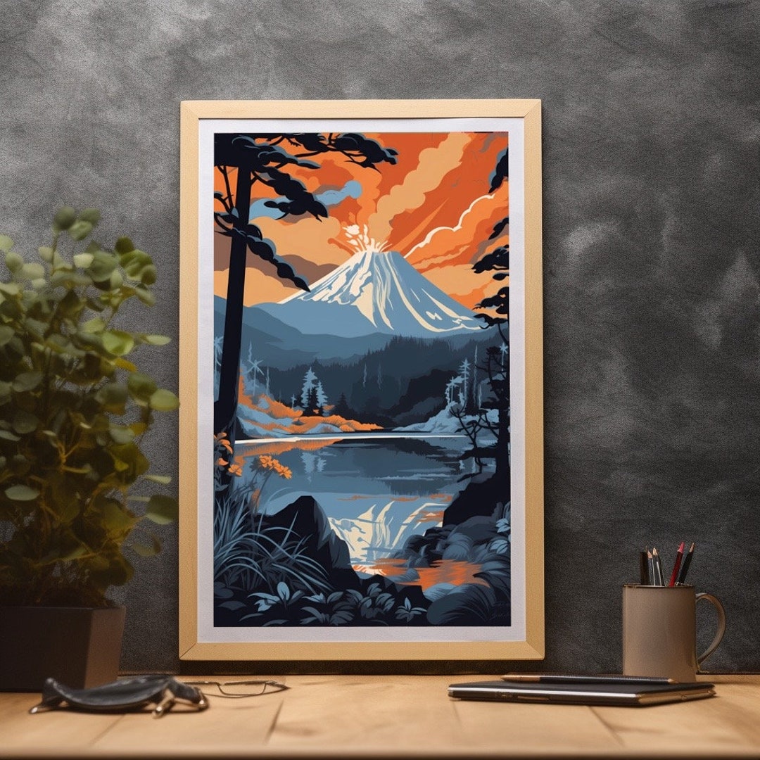 Printable Volcano National Park Poster, Hawaii Travel Poster, Hawaii