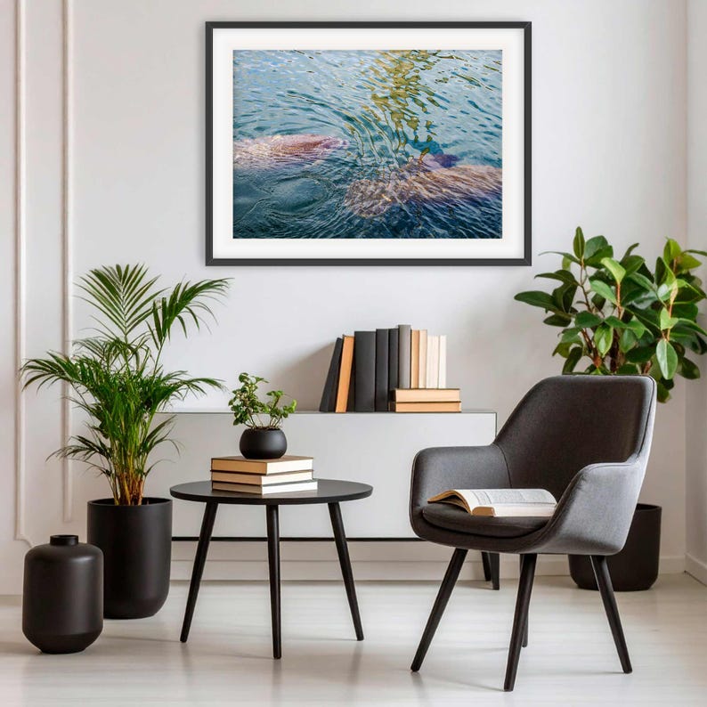 Manatee Wall Art, Abstract Photography, Sea Life Artwork, Modern ...