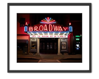 Framed Pitman NJ Wall Art, Street Photography, Broadway Theatre Artwork, Cats the Musical Print, New Jersey Decor