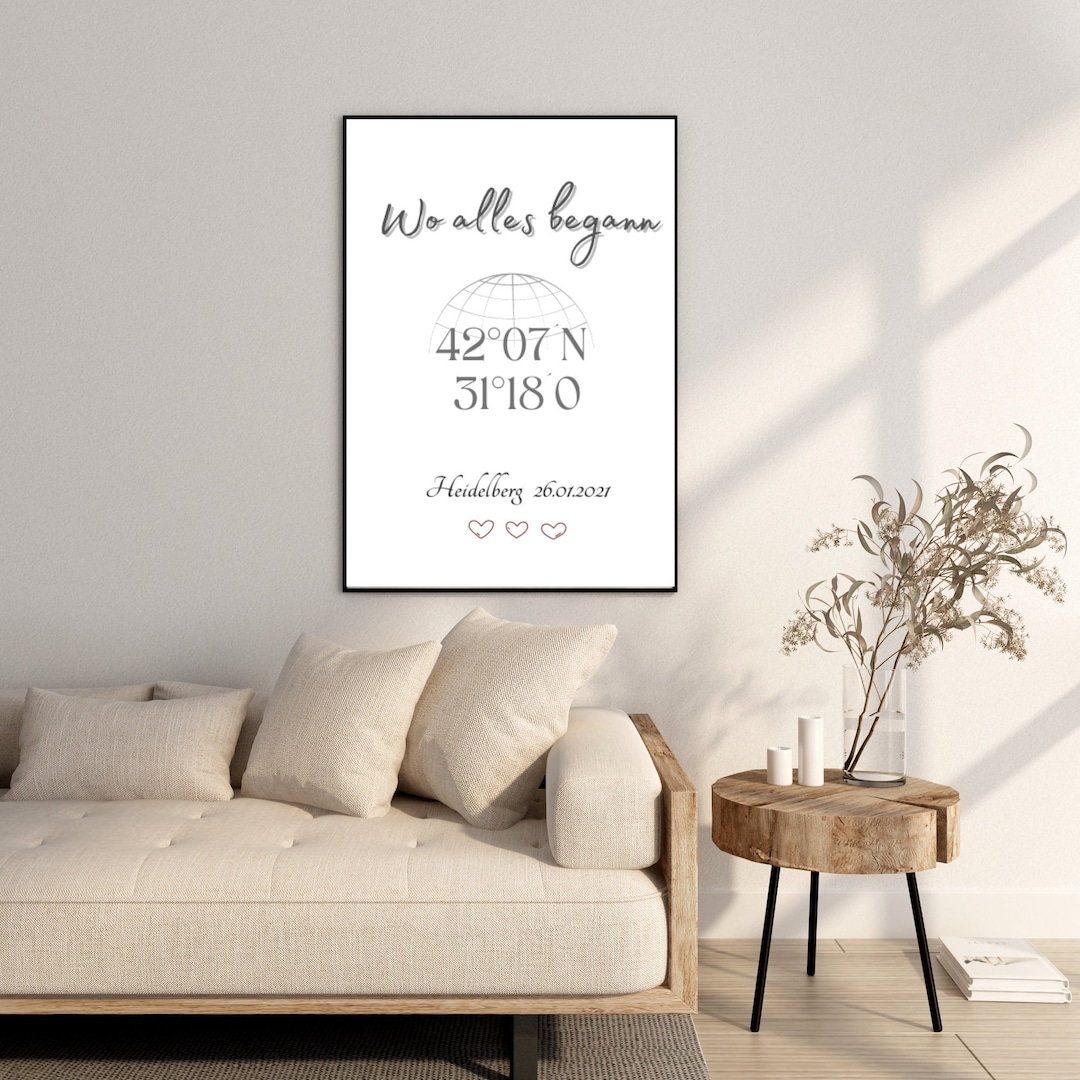 Wo alles begann personalisiertes Poster mit eigenen Etsy.de