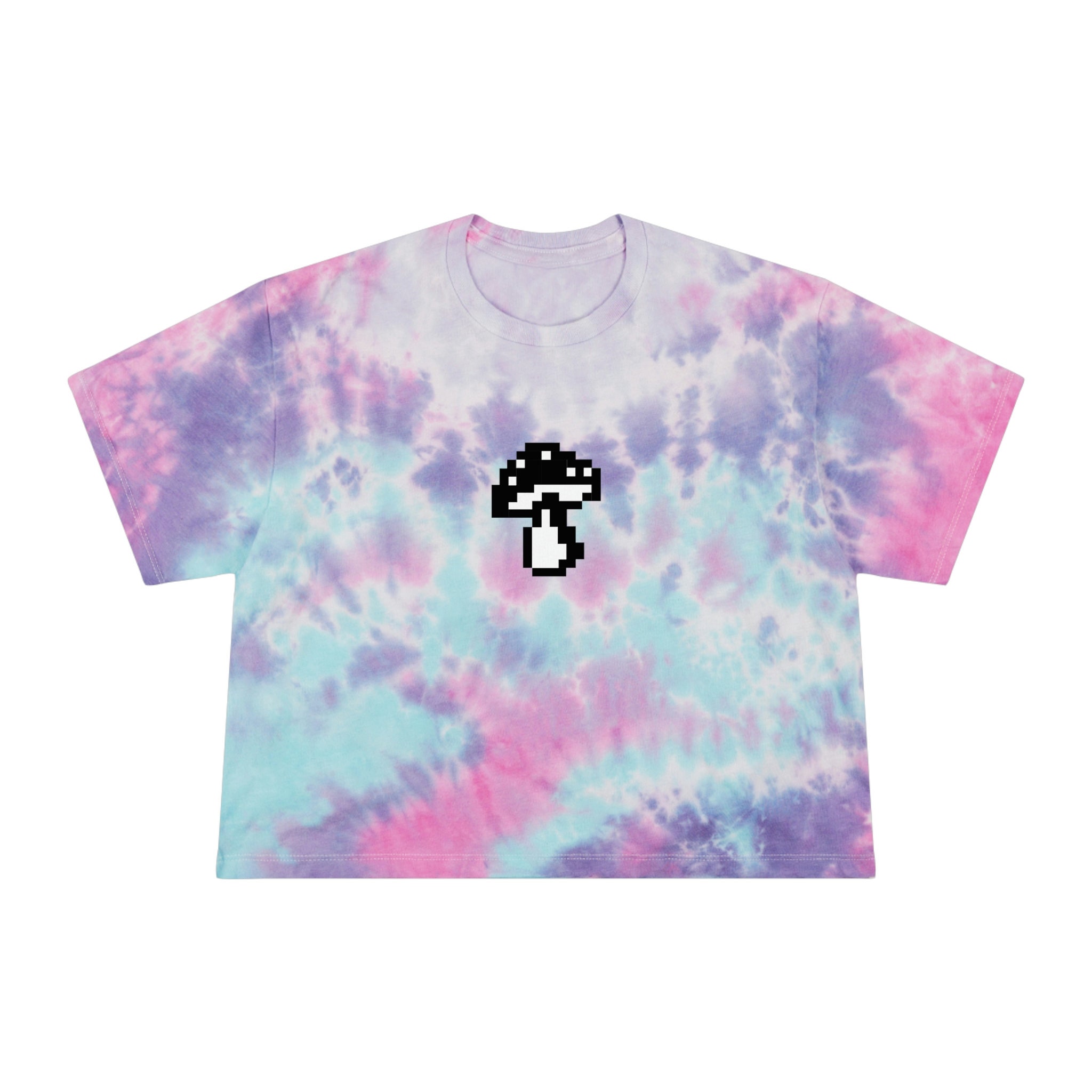 ★LMC★ TIE DYE MUSHROOM LONG SLV TEE purple 0LM23SLS110PPL Cute Pixel Mushroom Galactic Purple Tie-dye Crop Top, Boho