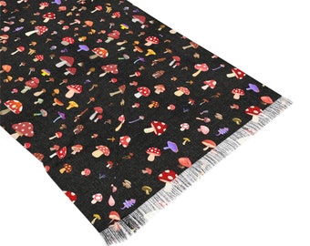 Trippy Mushroom Trance Pashmina, Abstract Psychedelic Boho Raver Scarf Festival Shawl Wrap, Unique Rave Clothing Accessory Women Men EDM