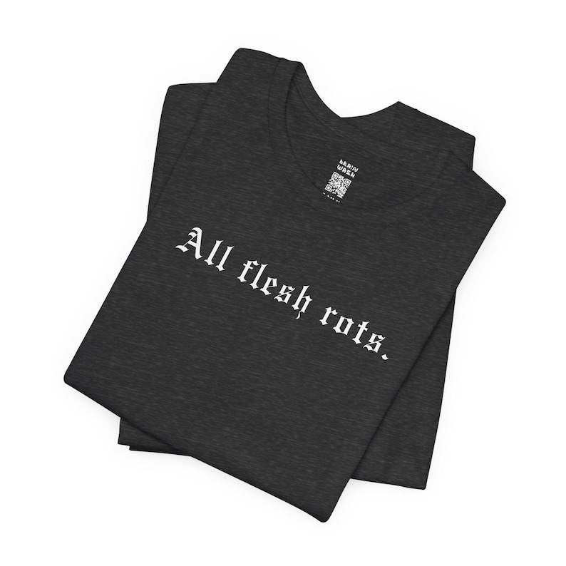 All Flesh Rots T-Shirt, Dark Horror T-Shirt für Männer Frauen, Okkultes Witchy Geschenk, Trad Goth Tee, Cyber Grunge Alt Gothic Kleidung, nihilistischer Emo Bild 5