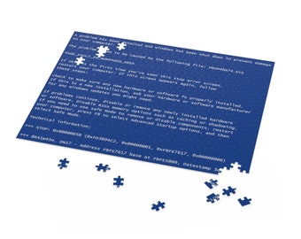 BSoD Jigsaw Puzzle, PC Glitch Error, Quirky Novelty Game for Programmer Computer Science Nerdy Hacker IT Tech Geeky Hobbyist, Dweeb Gag Gift