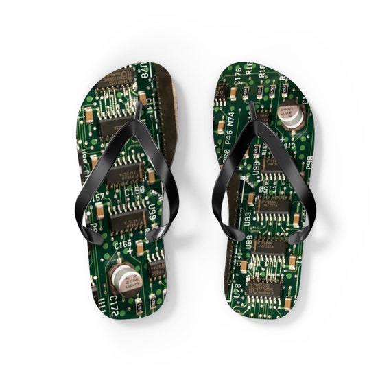 Circuitboard Flip Flops, PCB Sandles, Motherboard Shoes, Printed