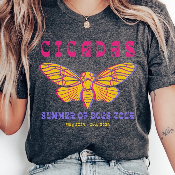 Cicada Tour T-Shirt, Cicada 2024 T Shirt for Women Men, Funny Entomologist Gift, Bug Nature Insect Lover Tee, Dark Aesthetic Grunge Clothing