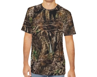AI Generated Camo T-shirt, Techwear Camouflage Mossy Oak Real Tree Hunting Tee, Cyber Camo T Shirt Unique Clothing for Men Streetwear Trendy