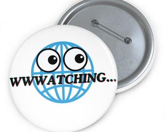 WWWatching Pin Button, Internet Themen Pin Button, Computer Zubehör, World Wide Web, Nerd Zubehör, Computer Tech Geek Online Ästhetik
