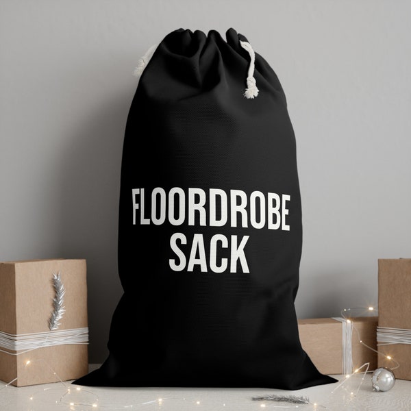 Floordrobe Drawstring Sack, Laundry Bag Organizer Gift for Dorm Room Floor Storage Funny Teenager Bedroom Tidier Teenage Boy Girl Tween Joke