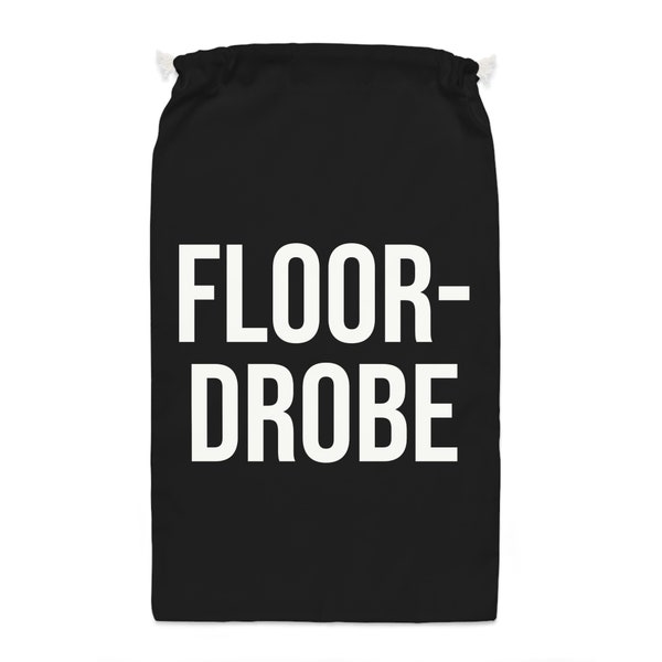 Floordrobe Drawstring Sack, Laundry Bag Organizer Gift for Dorm Room Floor Storage Funny Teenager Bedroom Tidier Teenage Boy Girl Tween Joke
